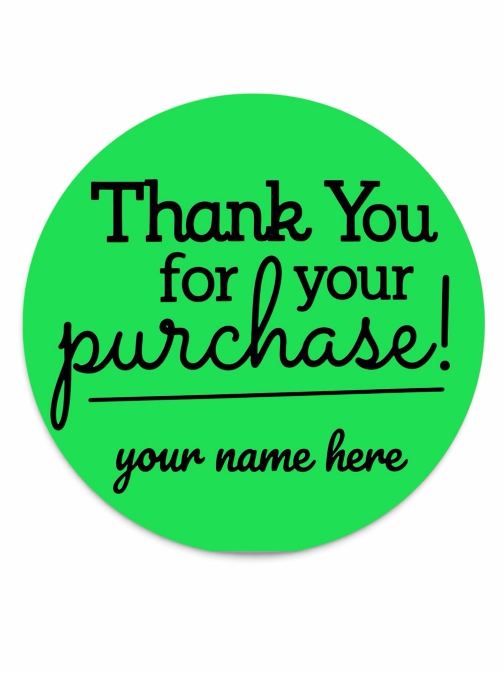 Custom Round sticker Thank you for your purchase sticker  2 inch